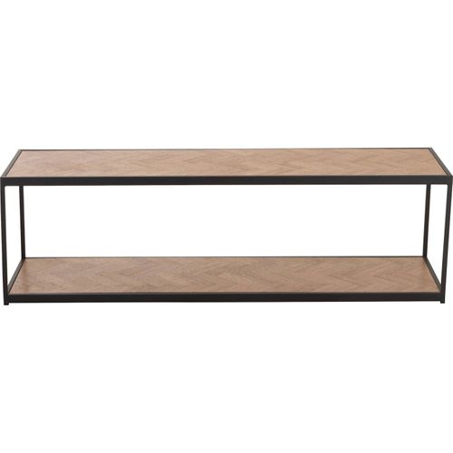 Table Basse Rectangulaire Bois Et Métal Noir Style Industriel Chic