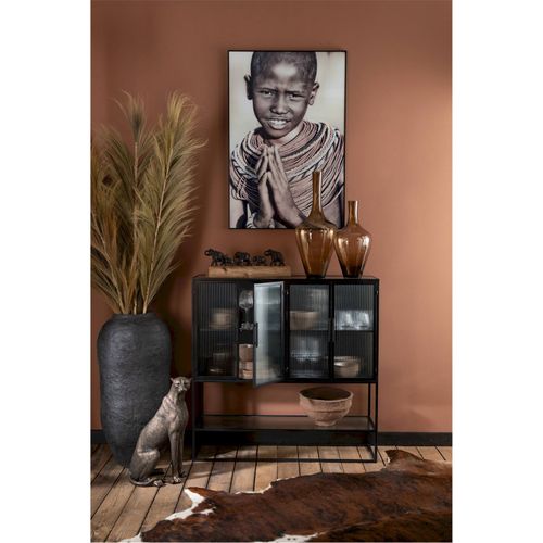 Vase Noir En Papier Mâché Style Artisanal Chic Pour Décoration