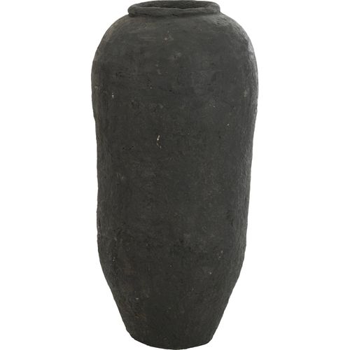 Vase Noir En Papier Mâché Style Artisanal Chic Pour Décoration