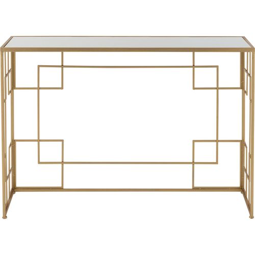 Console Dorée En Métal Et Verre Design Lignes Épurées