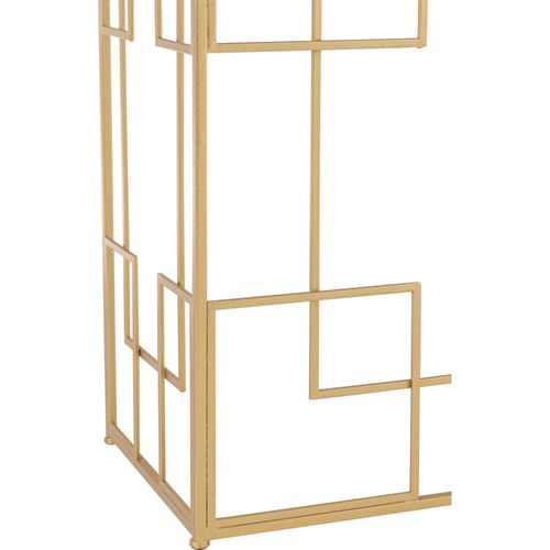 Console Dorée En Métal Et Verre Design Lignes Épurées