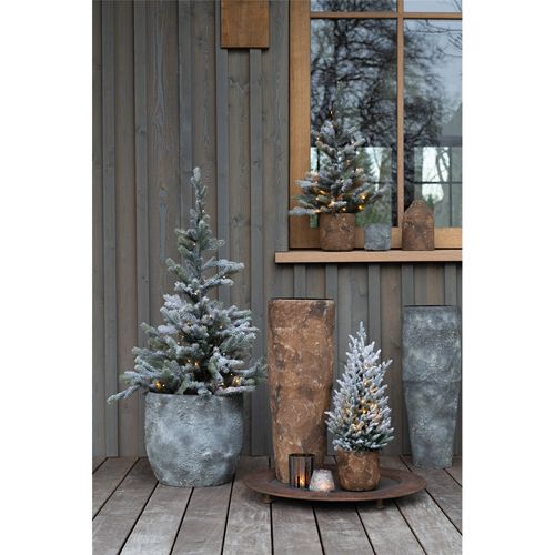 Cache Pot Métal Gris Effet Rugueux Style Contemporain Élégant