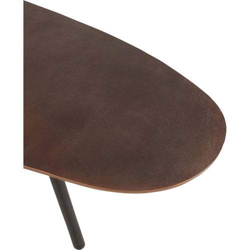 Table De Salon Goutte Marron Élégance Métal Contemporain