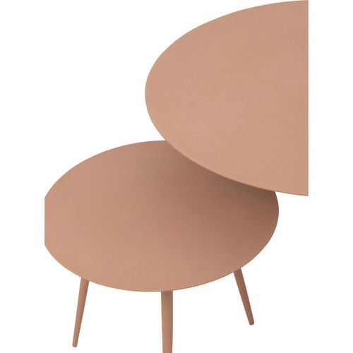 Table Gigogne Acier Rose Poudré Design Pour Salon Moderne