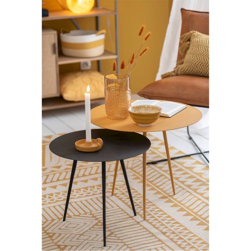 Table Gigogne Acier Ocre Élégance Jaune Design Contemporain