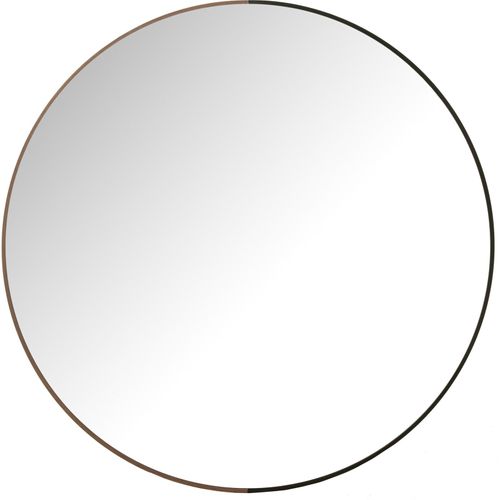 Miroir Rond Élégant Métal Et Bois Noir Design Contemporain