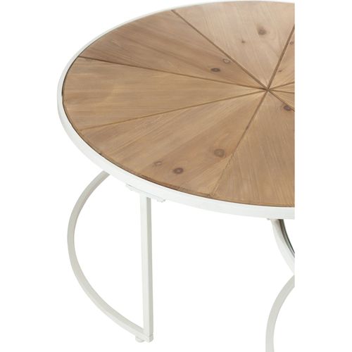Table Basse Métal Bois Blanc Naturel Design Relax Élégant