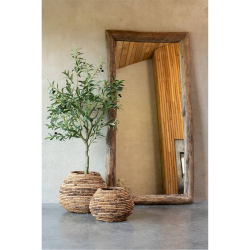 Miroir Mural Rectangulaire En Bois Marron Style Authentique