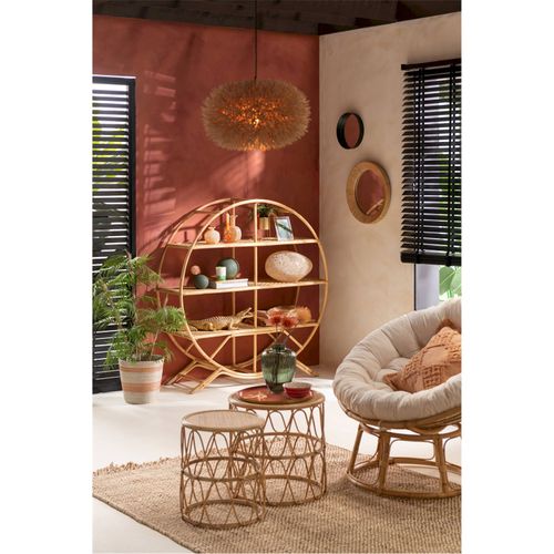 Étagère Ronde En Rotin Naturel Style Bohème Chic