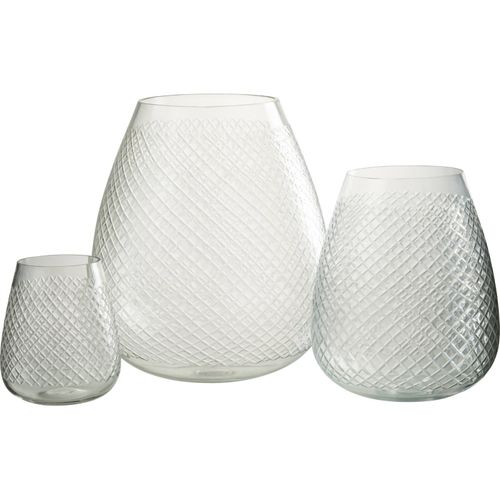 Vase En Verre Transparent Effet Carreaux Élégant Et Lumineux