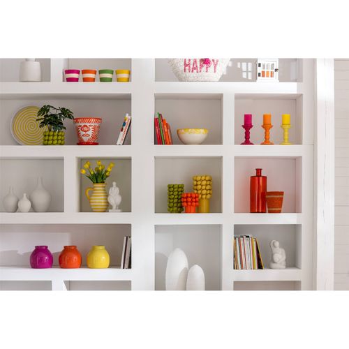 Vase Décoratif En Verre Orange Rouge Éclat Pour Intérieur Moderne