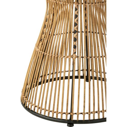 Table D'appoint Ronde En Rotin Naturel Avec Rainures Élégantes