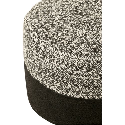 Pouf D'extérieur Tressé Noir Et Blanc Design Contemporain