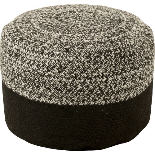 Pouf D'extérieur Tressé Noir Et Blanc Design Contemporain