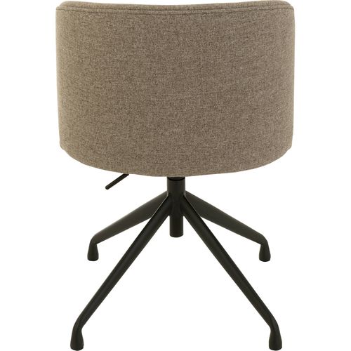 Chaise Design Bois Marron Foncé Assise Beige Pivotante Élégante