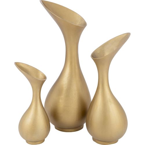 Vase Design En Aluminium Doré Pour Décoration Élégante