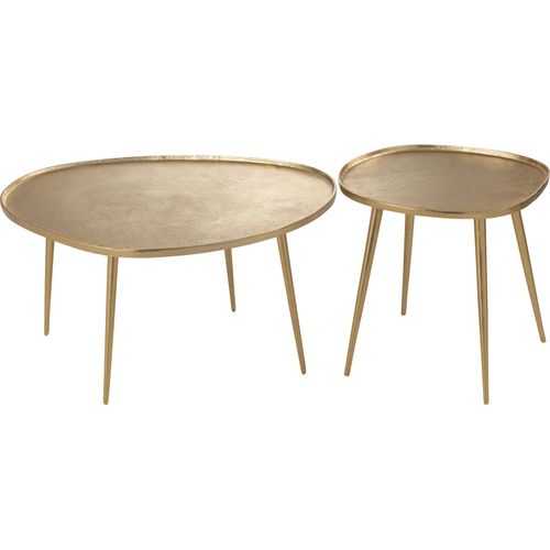 Table Basse Design Aluminium Doré Style Contemporain Élégant