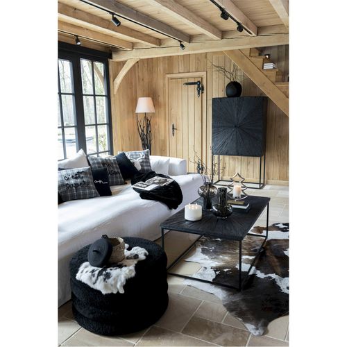 Table Basse Design Bois Noir Et Structure Fer Style Industriel