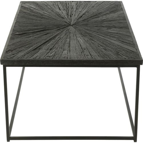Table Basse Design Bois Noir Et Structure Fer Style Industriel