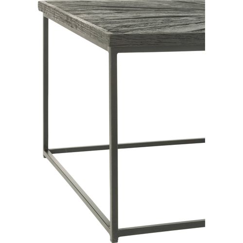 Table Basse Design Bois Noir Et Structure Fer Style Industriel