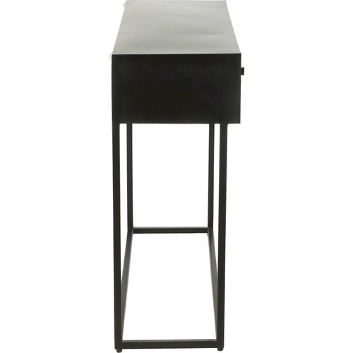 Console Bois Noir Élégante Avec Structure En Fer Moderne