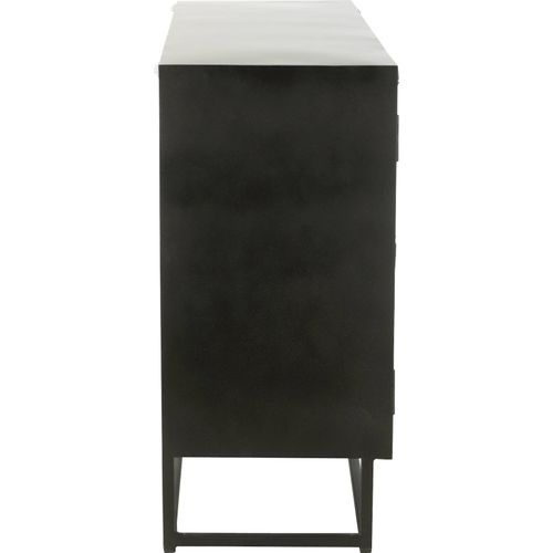 Buffet En Bois Noir Design Contemporain Et Pieds En Métal