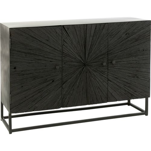 Buffet En Bois Noir Design Contemporain Et Pieds En Métal