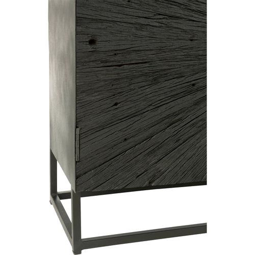 Buffet En Bois Noir Design Contemporain Et Pieds En Métal