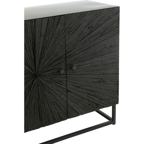 Buffet En Bois Noir Design Contemporain Et Pieds En Métal