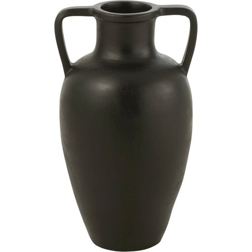 Vase Terracotta Noir à Deux Anses Style Méditerranéen