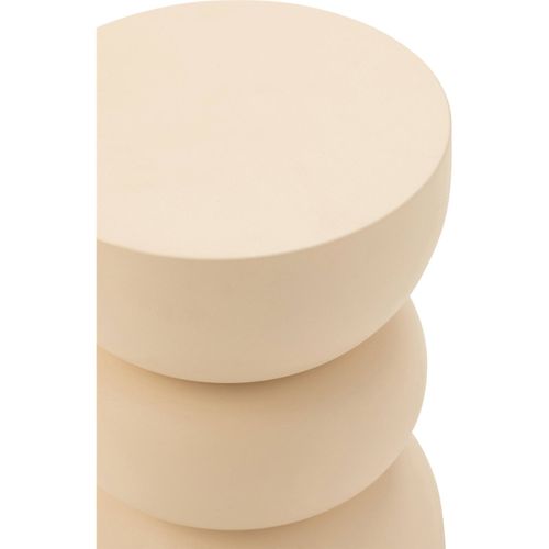 Table D'appoint En Fer Beige Design Épuré Pour Salon Contemporain