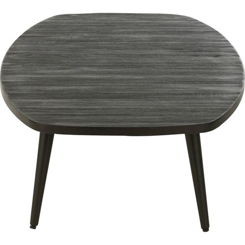Table Basse Rectangulaire Teck Recyclé Noir Design Moderne