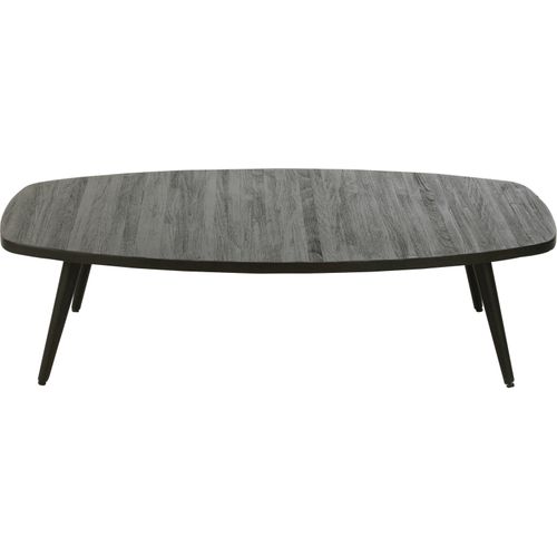 Table Basse Rectangulaire Teck Recyclé Noir Design Moderne