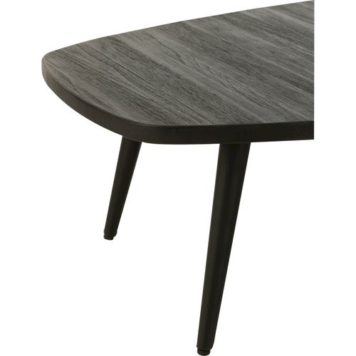 Table Basse Rectangulaire Teck Recyclé Noir Design Moderne