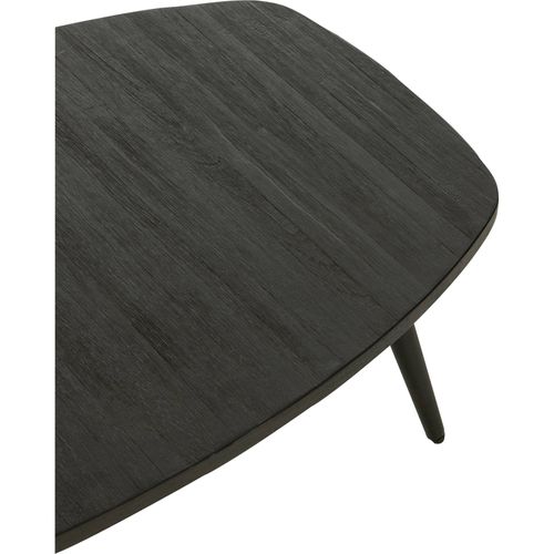 Table Basse Rectangulaire Teck Recyclé Noir Design Moderne
