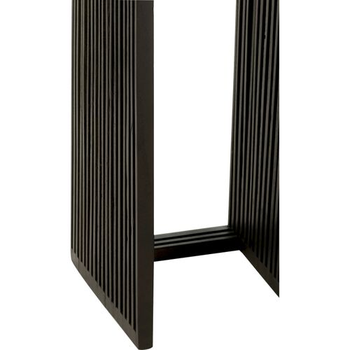 Table D'appoint Cubique En Teck Noir Design Moderne