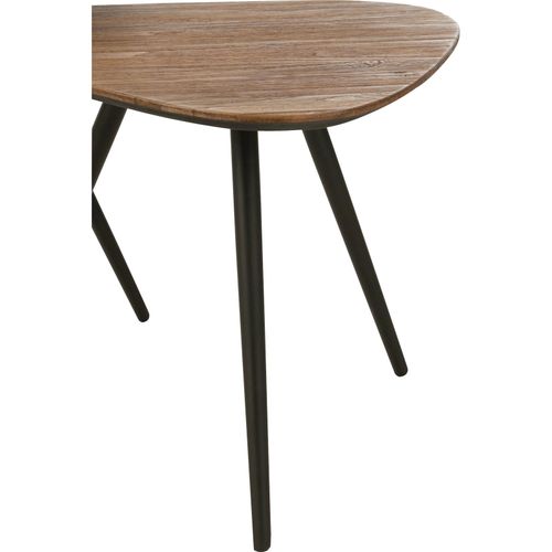 Table Gigognes Triangulaire Teck Naturel Et Métal Élégant