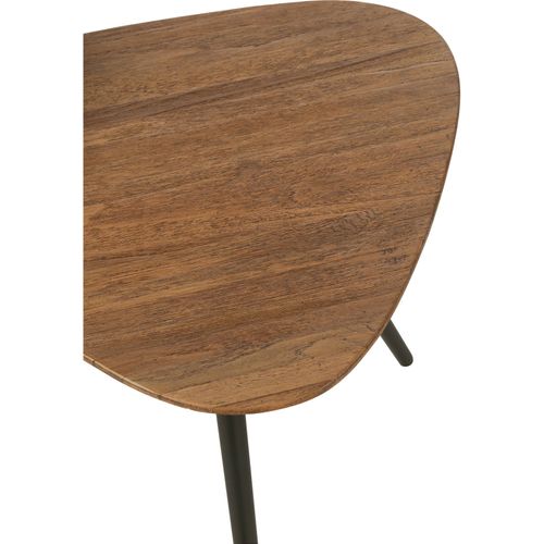 Table Gigognes Triangulaire Teck Naturel Et Métal Élégant