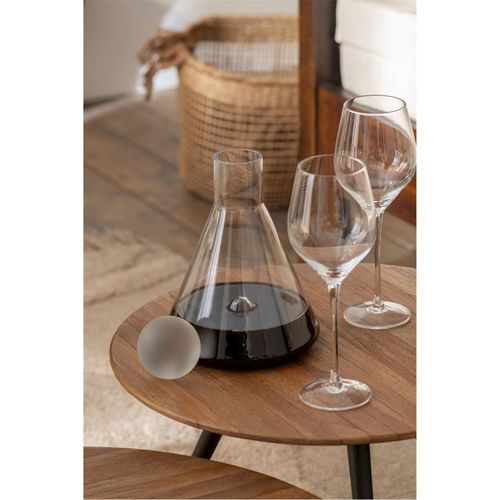 Table Ronde Teck Naturel Métal Style Contemporain Salon Élégant