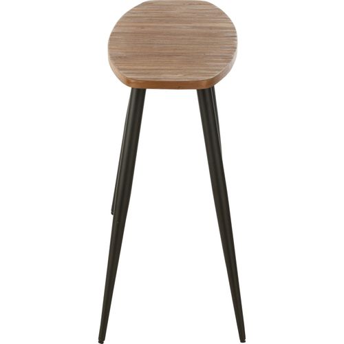 Console Ovale Teck Recyclé Naturel Et Pieds Métal Élégant