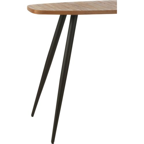 Console Ovale Teck Recyclé Naturel Et Pieds Métal Élégant