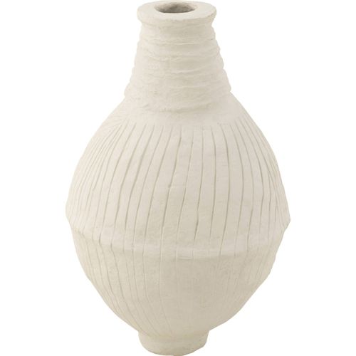 Vase En Papier Mâché Blanc Style Artisanal Élégant