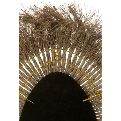 Miroir Ovale Tressé En Herbe Naturelle Style Bohème Chic