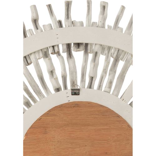 Miroir Soleil Rond En Bois Blanc Lavé Style Bohème Chic