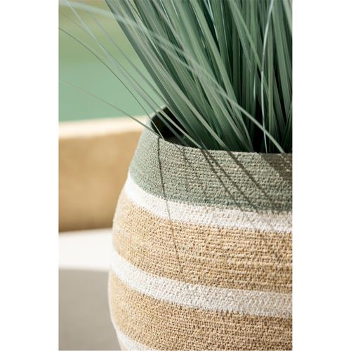 Panier En Jonc Tressé Vert Naturel Pour Rangement Déco Maison