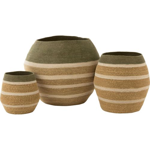 Panier En Jonc Tressé Vert Naturel Pour Rangement Déco Maison