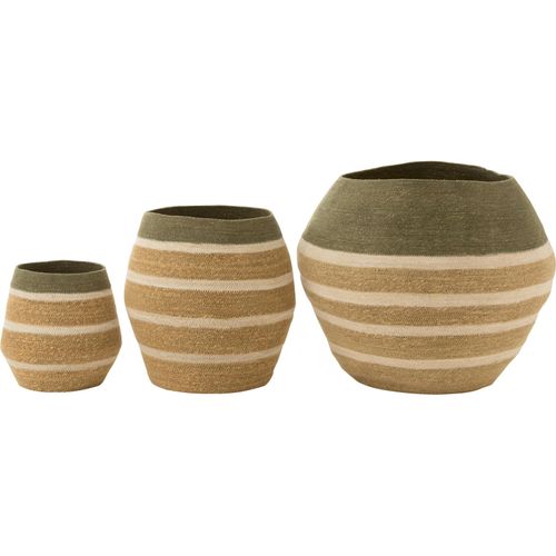 Panier En Jonc Tressé Vert Naturel Pour Rangement Déco Maison