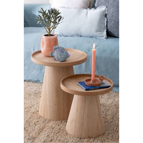 Table Basse Ronde Rebord En Bois Naturel Ambiance Chaleureuse