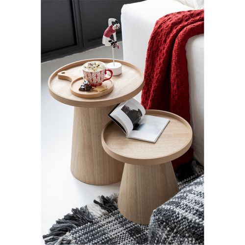 Table Basse Ronde Rebord En Bois Naturel Ambiance Chaleureuse