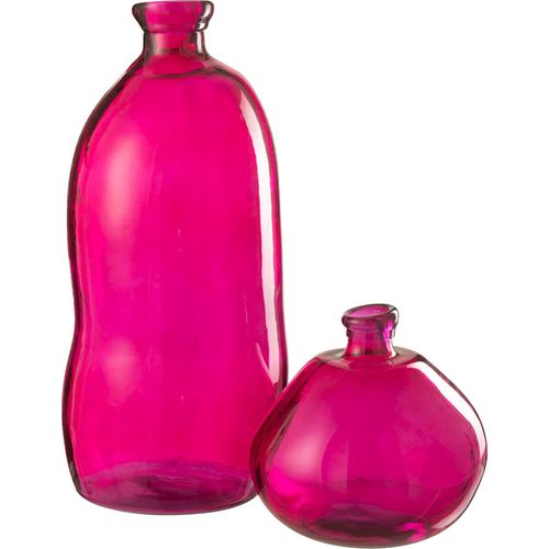Vase Oval En Verre Fuchsia Élégance Rose Pour Décoration Raffinée
